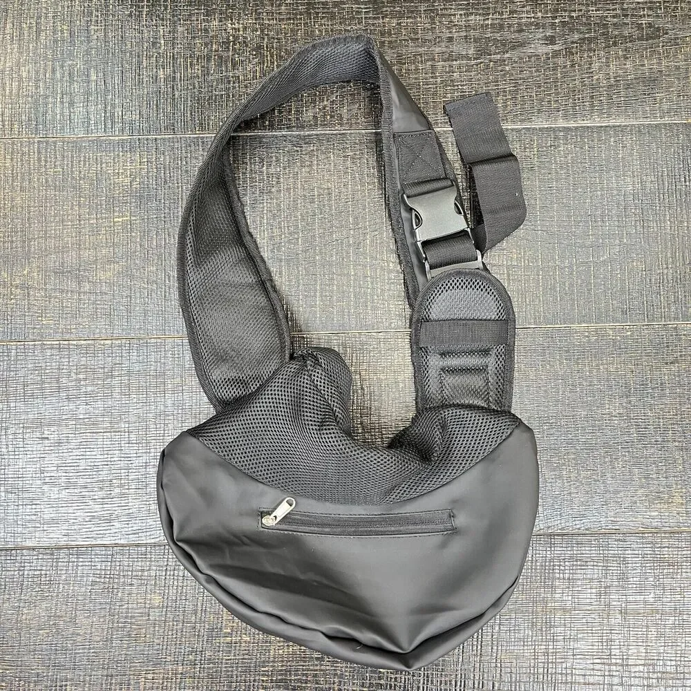 Yudodo Black Breathable Mesh Travel Safe Carrier Sling Bag Men's Size S
